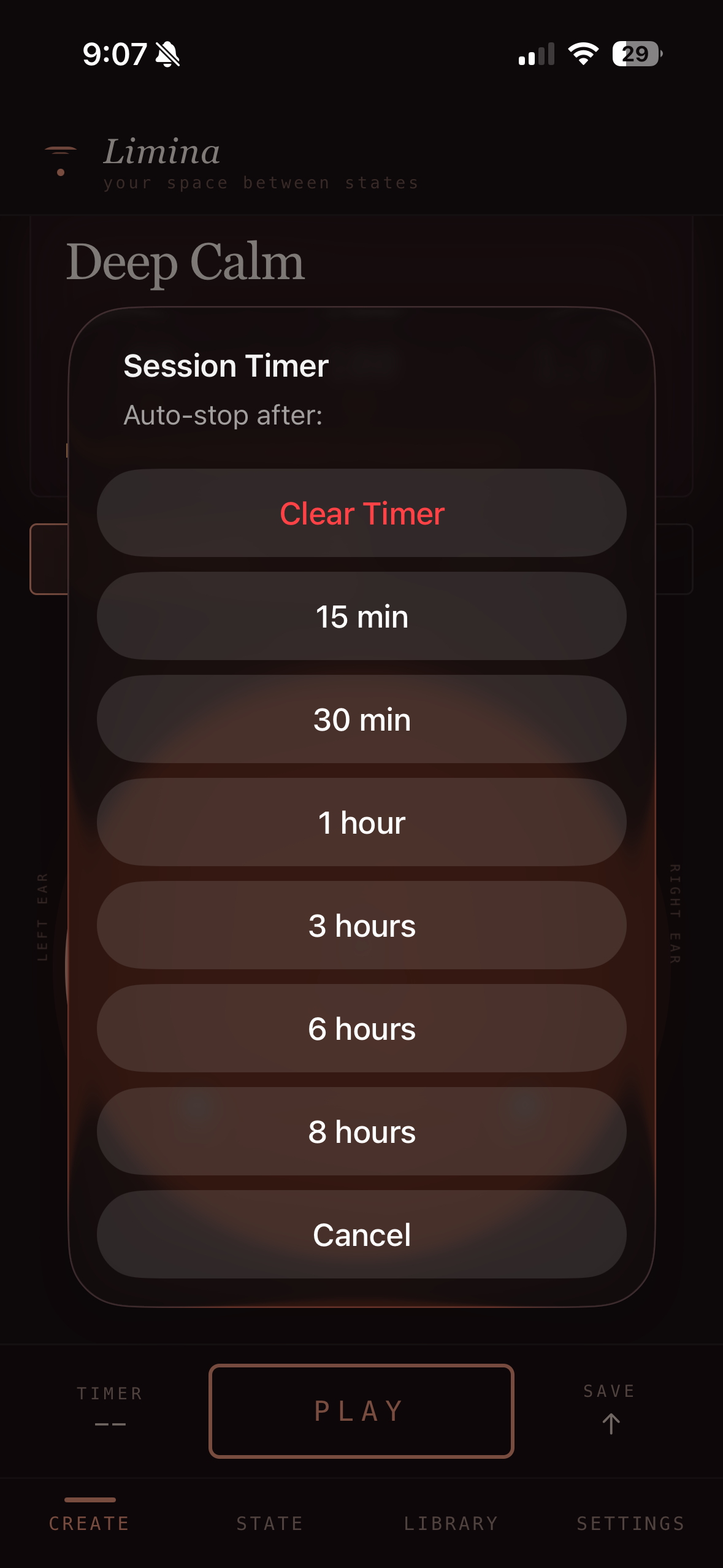 Create — layer controls