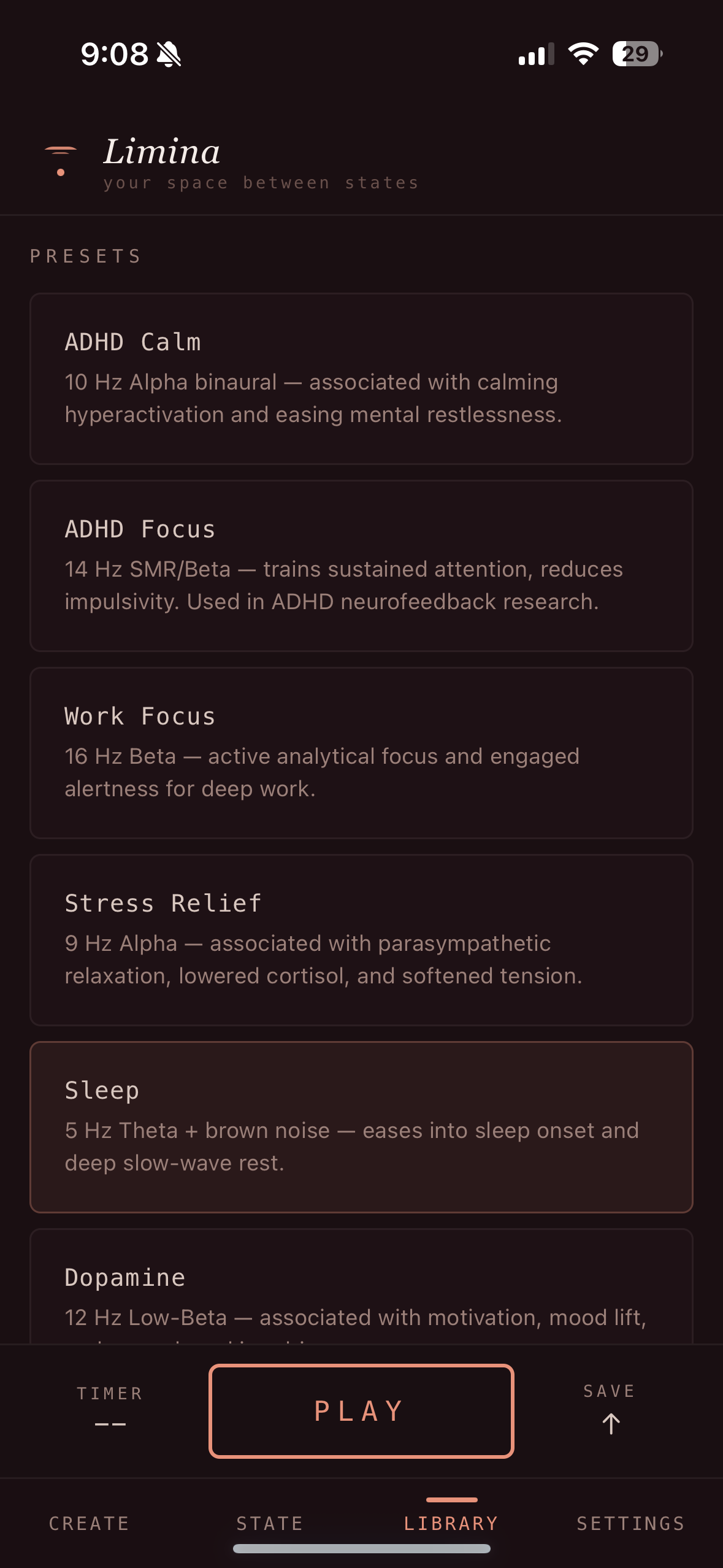 Library — presets
